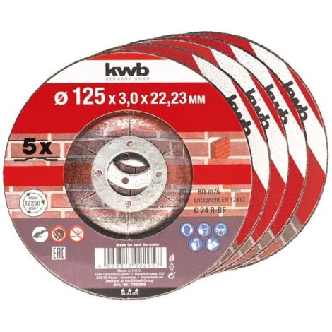 PACK 5 DISCS CORTE PIEDRA 125X3X22,23MM 49792295