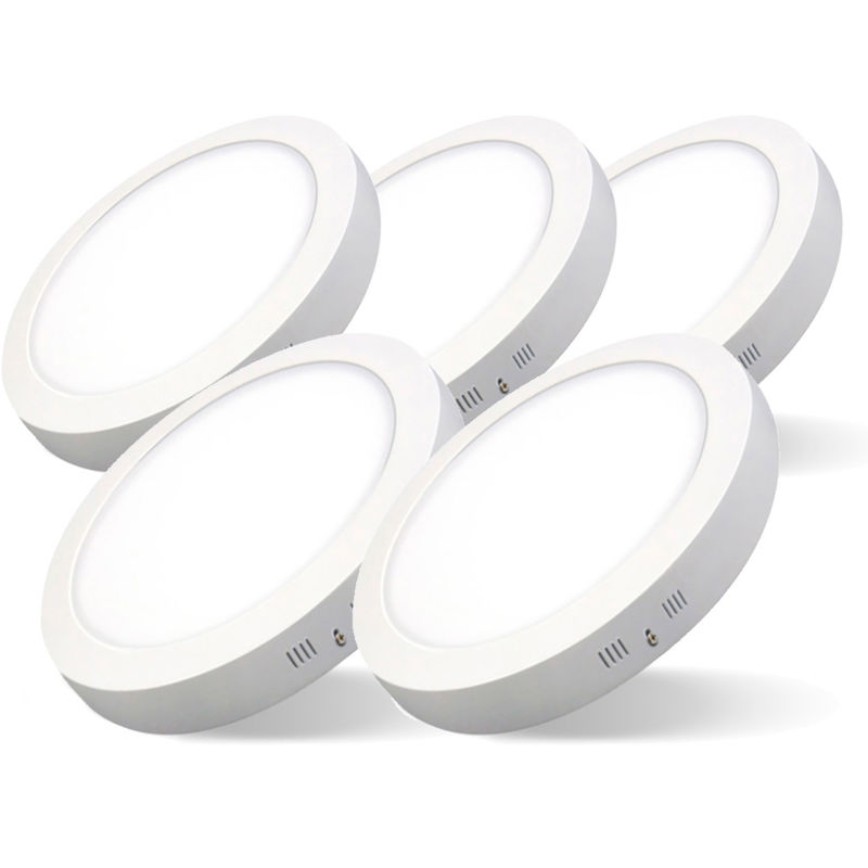 

Pack 5 Downlight LED Redondo de Superficie ARIES 24W 6500K Luz Blanca Fría