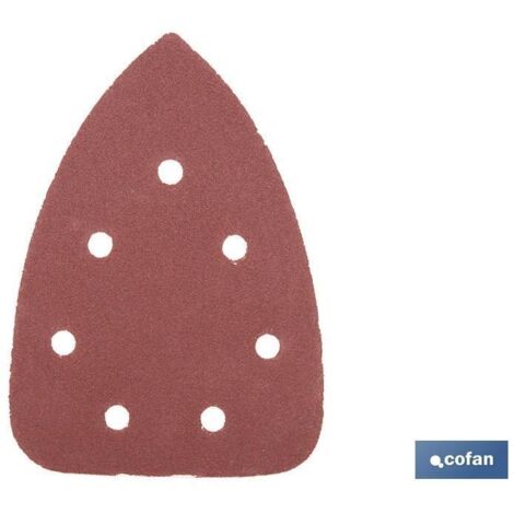 Pack 5 hojas de lijado lijadora mouse 7 agujeros 100 x 140 mm G 120
