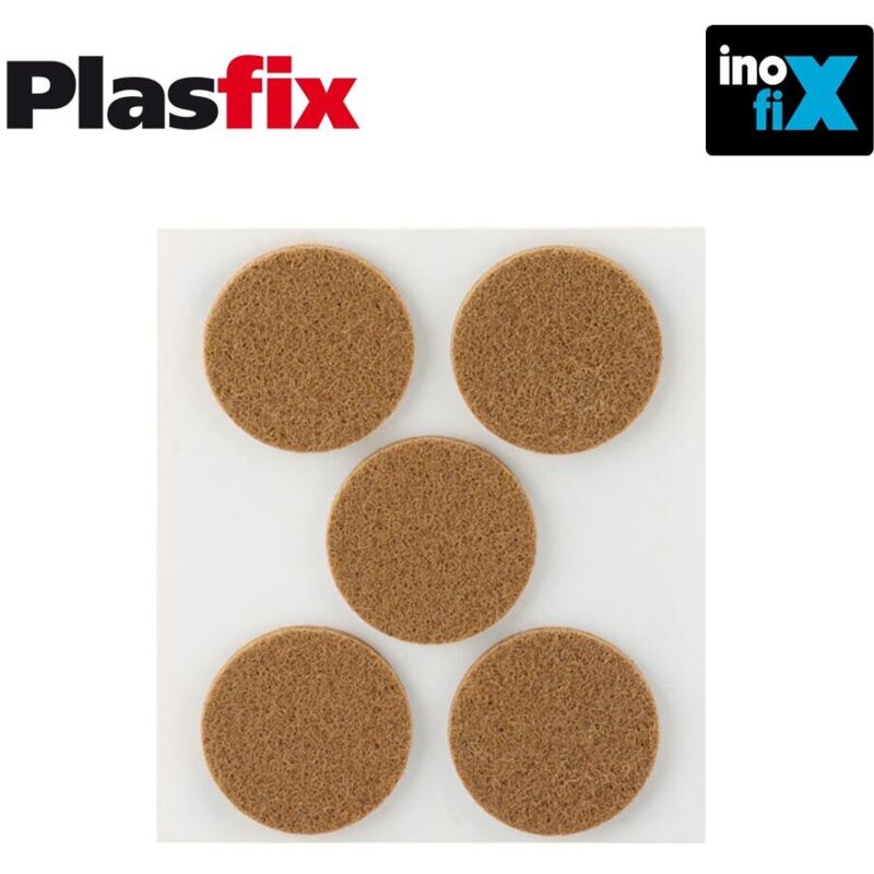 Packung Mit 5 Selbstklebenden Synthetischen Braunen Filzen Ø34 Mm Plasfix Inofix