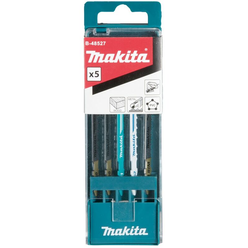 Makita B 48527 Lames de scie sauteuse 60 77 mm BoisPlastiqueAcier douxParquetStratifiés 5 pcs.