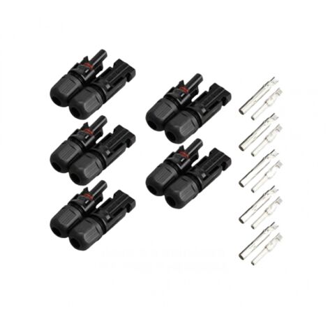 PACK 5 Machos / Hembras Conector MC4 1 A 1 para 4-mm2 IP67     IluminaShop