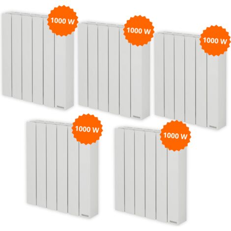 Pack 5 radiateurs électriques 1000 W Baleares 2 Thermor