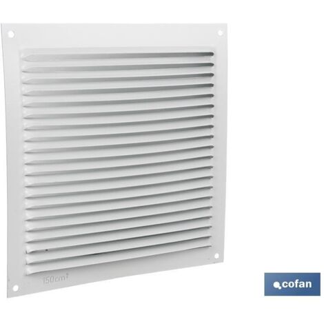 Pack 5 unidades rejilla de ventilación aluminio blanco 17 x 17 cm