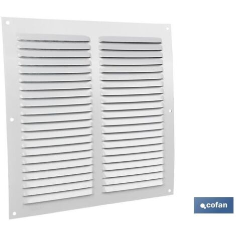 Pack 5 unidades rejilla de ventilación aluminio blanco con mosquitera 25 x 25 cm