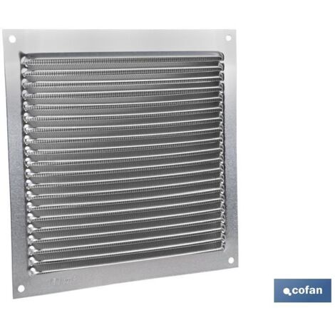 Pack 5 unidades rejilla de ventilación aluminio con mosquitera 17 x 17 cm
