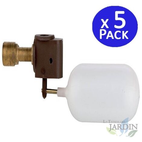 Pack 5 Válvula flotador de baja presión con racor 3/8'' ideal para sistemas de riego y control de agua