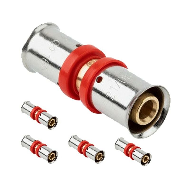 Lot de 5 Manchon multicouche pour tube multicouche de 25 mm, à utiliser avec une machine à sertir