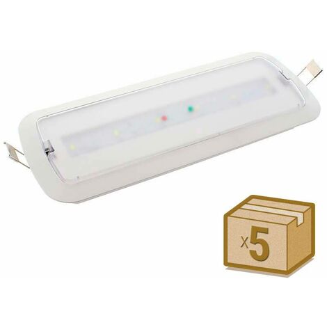 Pack 5 x NICELUX LED Lumière d'urgence, permanente / non