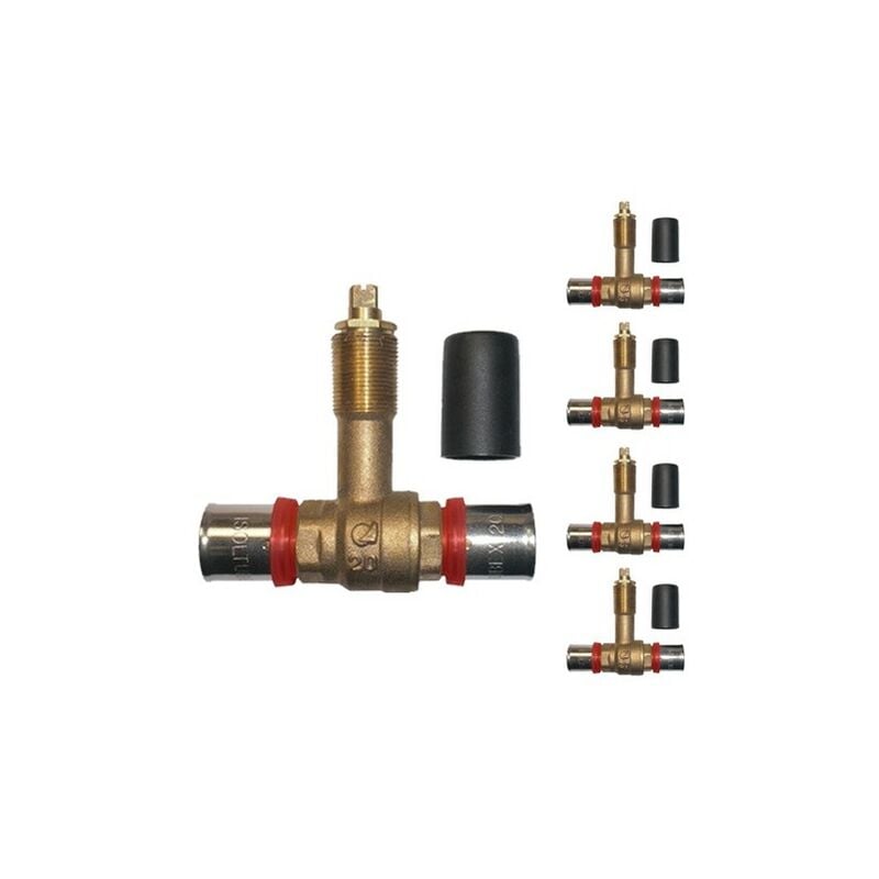 Lot de 5 Robinet à bille pour tube multicouche 16 mm, à utiliser avec machine à sertir, gris