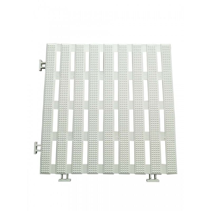 Pack 50 dalles caillebotis anti-dérapants 30 cm carré blanc (50 pièces) pvc étanche pour tous milieux humides