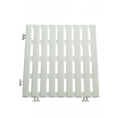 Pack 50 dalles caillebotis anti-dérapants 30 cm carré blanc (50 pièces) pvc étanche pour tous milieux humides