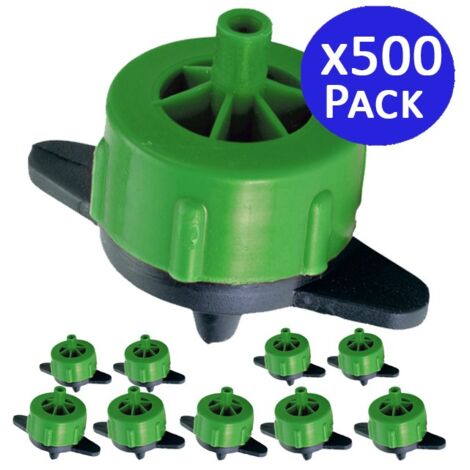 Pack 500 Gotero Autocompensante 2 Litros  Goteros desmontables para Riego, Plantas, Macetas, Microtubo y Tuberia 16mm