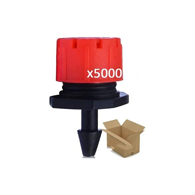 

Suinga - Pack 5000 x Gotero regulable 0 a 70 litros/hora, rojo