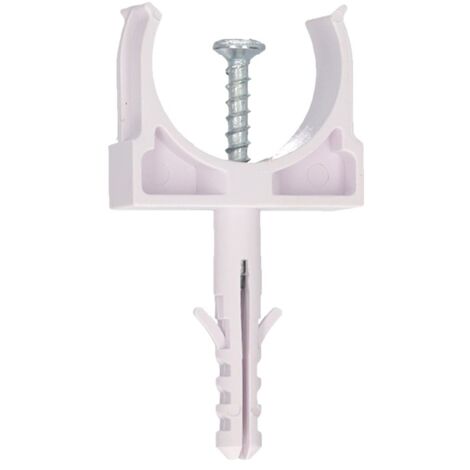 Pack 50u fijadores de tubo con taco Ø25mm