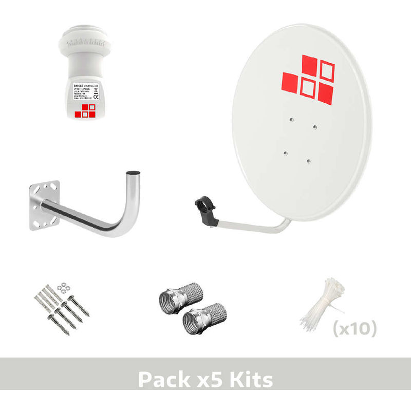 

Pack 5x Kits Antena Parabólica 60cm + LNB + Soporte