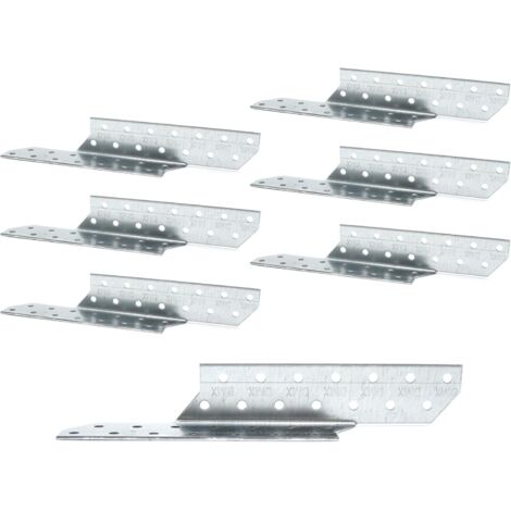 Pack 6 Connecteur Charpente, Acier Galvanisé, Ancrage Poutre Gauche, 210x32x2mm, Pour Toiture Bois