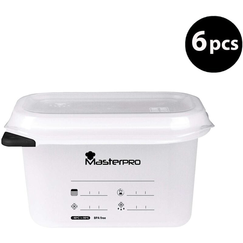 

Pack 6 fiambreras hermeticas 1 litro BERGNER colección Foodies