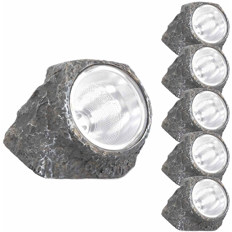 

Pack 6 Lámparas Solares LED Crepuscular Piedra Gris 6000K 7hSevenOn Outdoor