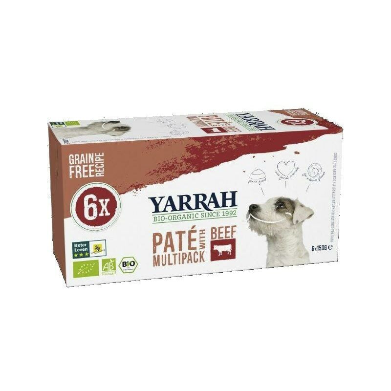 

Pack 6 Latas Paté Con Ternera Bio para perro 6 x 150 g - Yarrah