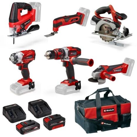 Pack 6 machines 18V + batteries + sac de transport - EINHELL