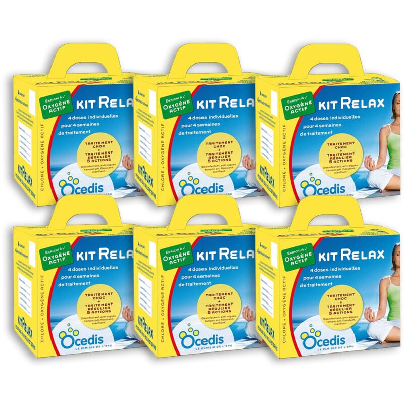 Ocedis - Pack 6 mois traitement oxygène actif kit relax pour piscine 75m³