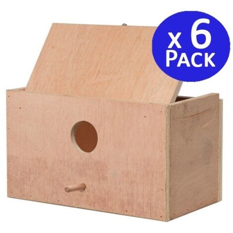 Pack 6 Nido Jaula de Madera para Pájaros, 25x15x15 cm - Alojamiento para Pájaros