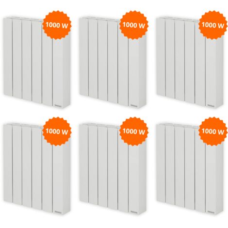 Pack 6 radiateurs électriques 1000 W Baléares 2 Thermor