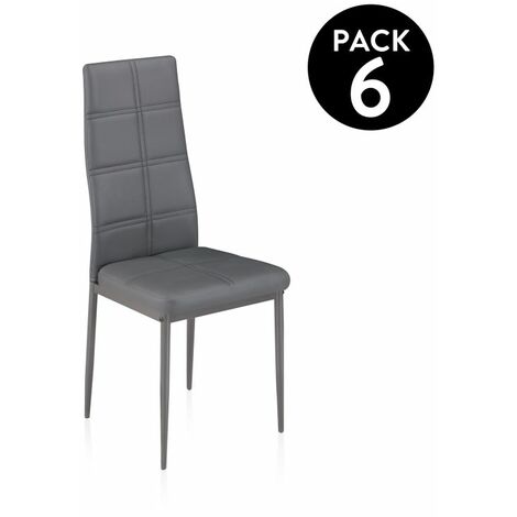 Pack 6 sillas de comedor Gray Tex Gris 49cm (ancho) x 97cm (alto)