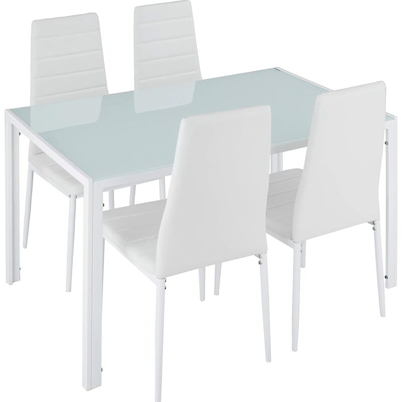 

Pack 6 sillas de comedor sillas para salón de diseño con respaldo acolchado para casa|Blanco