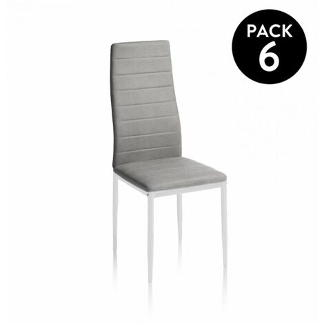 Pack 6 sillas de comedor Yuri Gris oscuro–Blanco 39cm (ancho) x 97cm (alto)