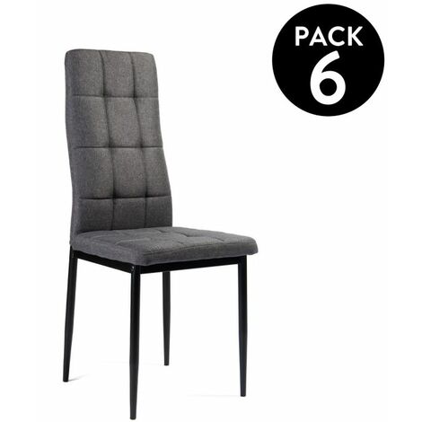 Pack 6 sillas de comedor Zuni Gris oscuro 41cm (ancho) x 96cm (alto)