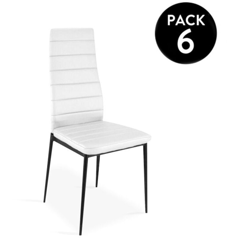 

Pack 6 sillas símil piel EmiBlanco - Negro