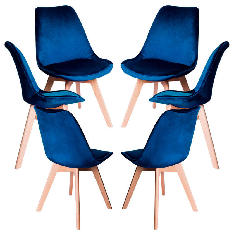 

Packs Sillas Comedor - Pack 6 Sillas Synk Terciopelo - Azul medio