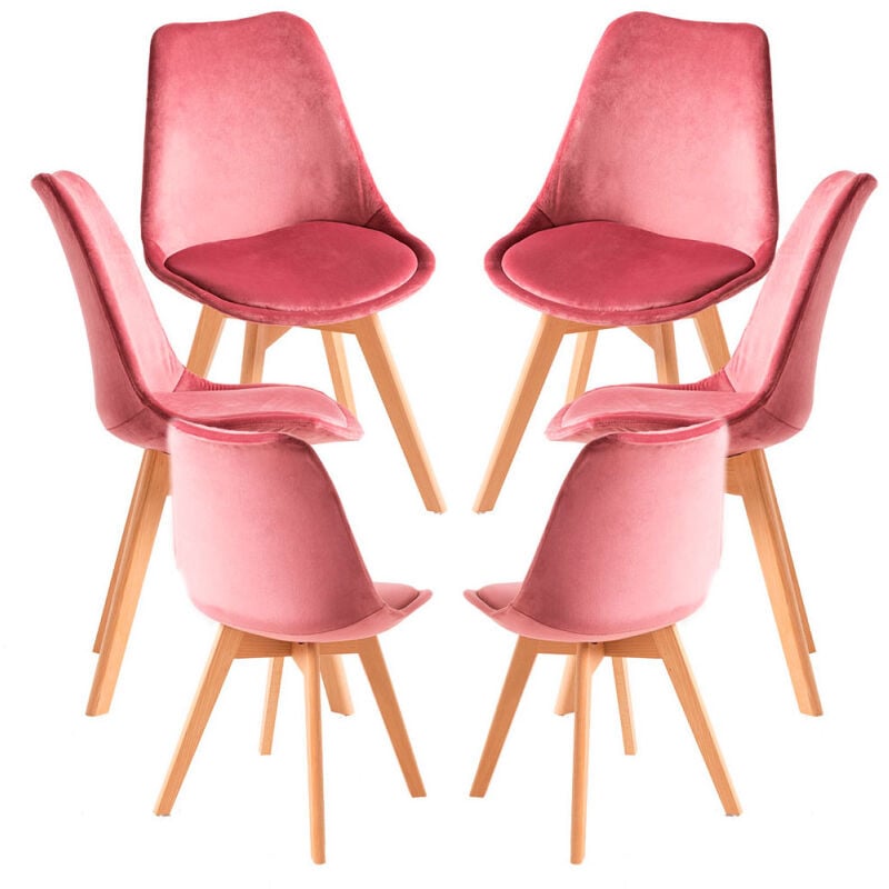 

Packs Sillas Comedor - Pack 6 Sillas Synk Terciopelo - Rosa