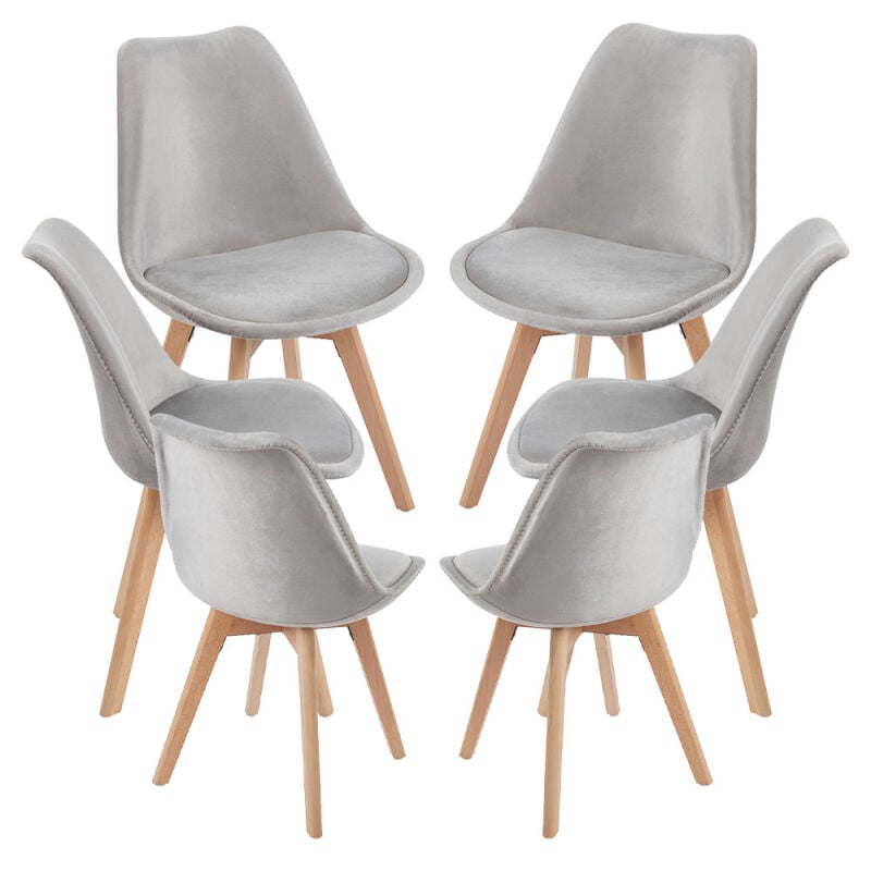 

Packs Sillas Comedor - Pack 6 Sillas Synk Terciopelo - Gris