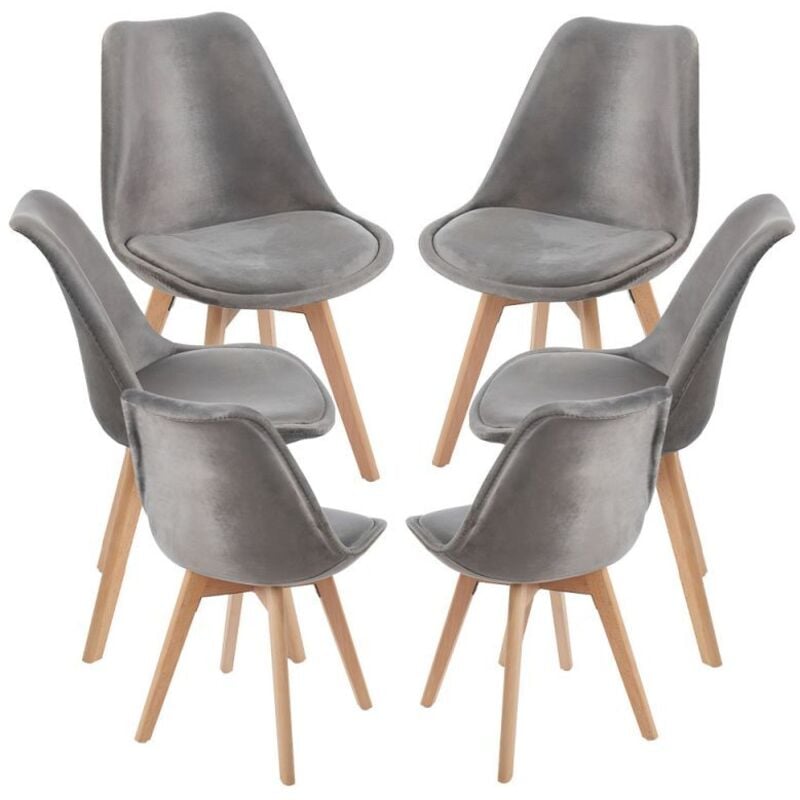 

Packs Sillas Comedor - Pack 6 Sillas Synk Terciopelo - Gris oscuro