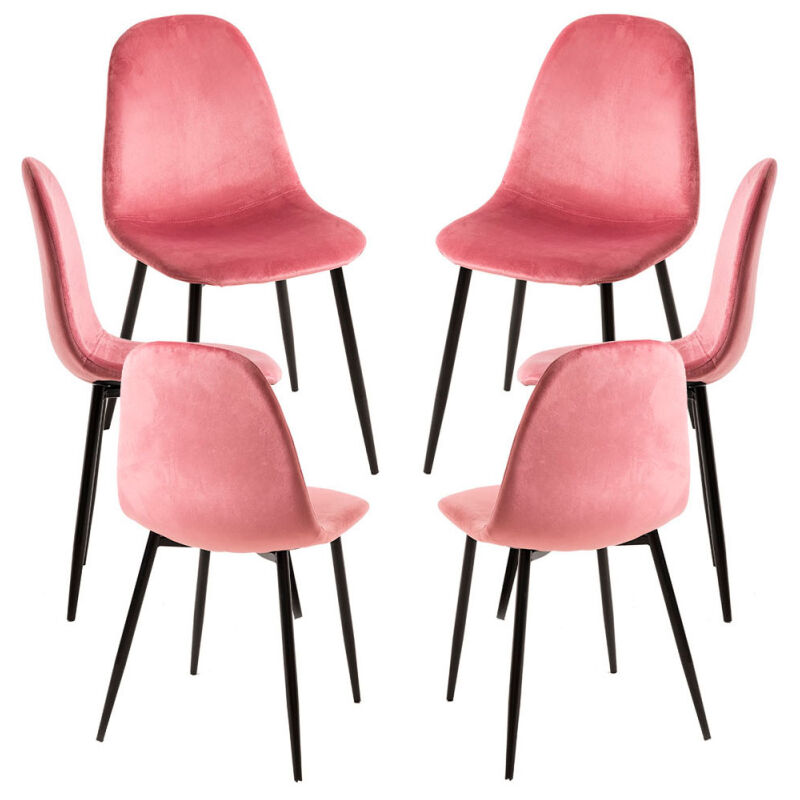 

Packs Sillas Comedor - Pack 6 Sillas Teok Black Terciopelo - Rosa