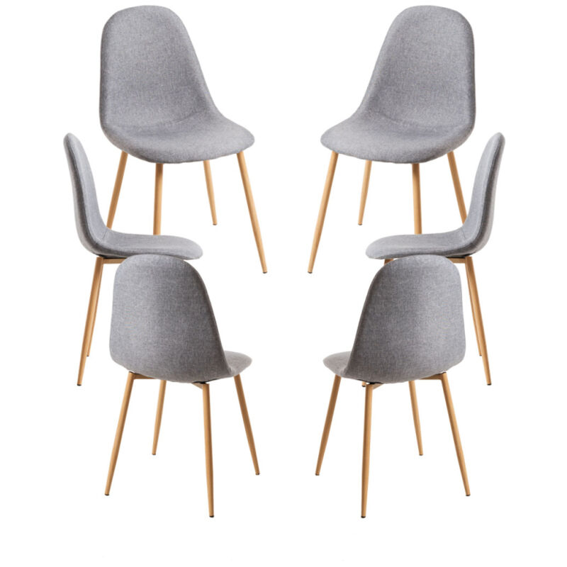 

Packs Sillas Comedor - Pack 6 Sillas Teok Tela - Gris claro