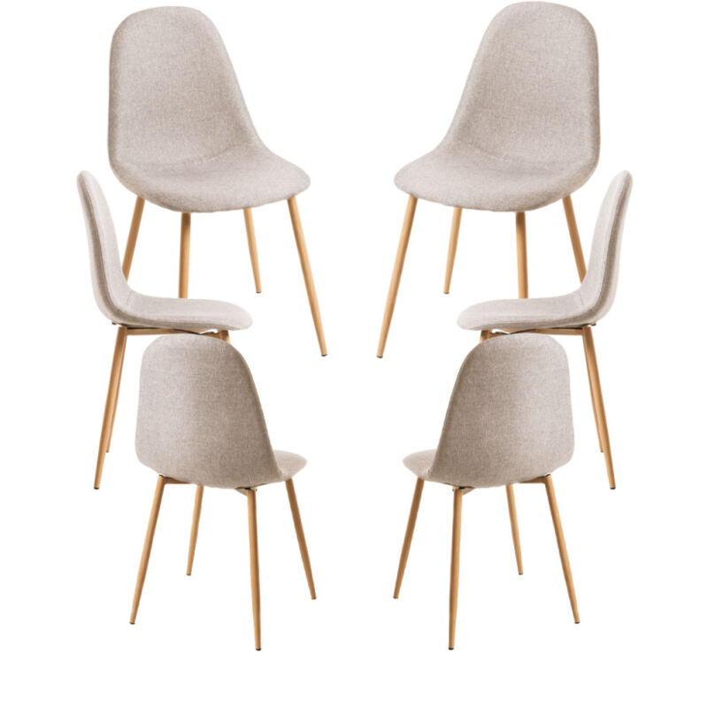 

Packs Sillas Comedor - Pack 6 Sillas Teok Tela - Beige