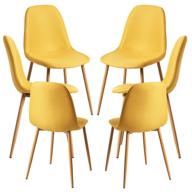 

Packs Sillas Comedor - Pack 6 Sillas Teok Tela - Amarillo