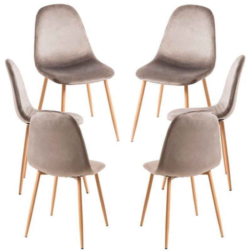 

Packs Sillas Comedor - Pack 6 Sillas Teok Terciopelo - Gris