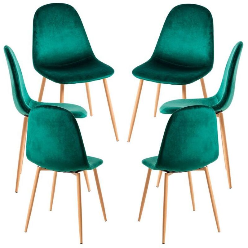 

Packs Sillas Comedor - Pack 6 Sillas Teok Terciopelo - Verde oscuro