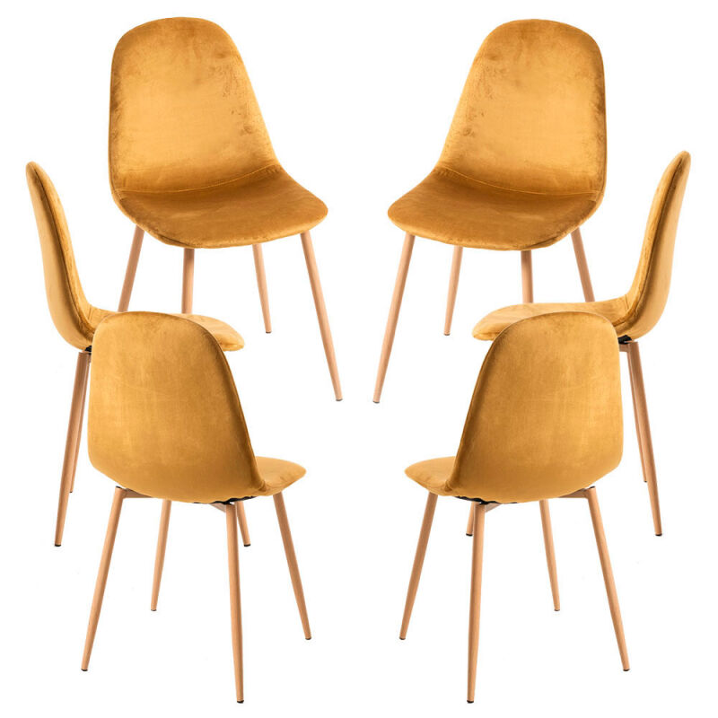 

Packs Sillas Comedor - Pack 6 Sillas Teok Terciopelo - Amarillo
