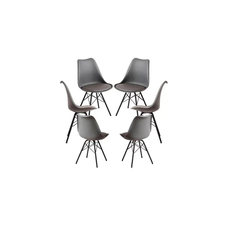 

Packs Sillas Comedor - Pack 6 Sillas Tilsen Metalizadas - Gris oscuro