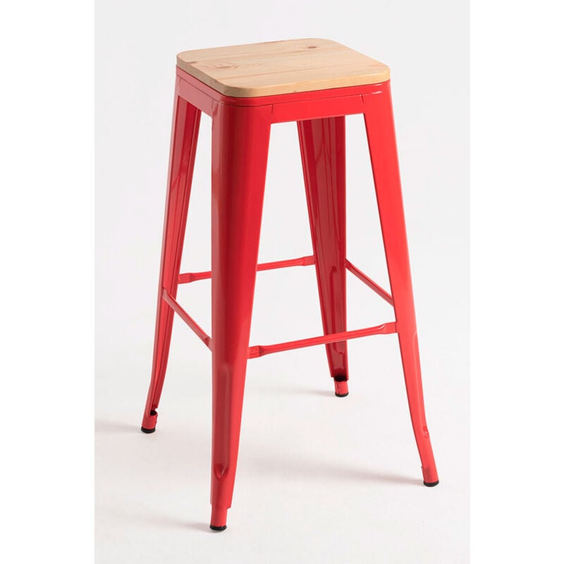 

Packs Taburetes Altos - Pack 6 Taburetes Torix Madera Natural - Rojo