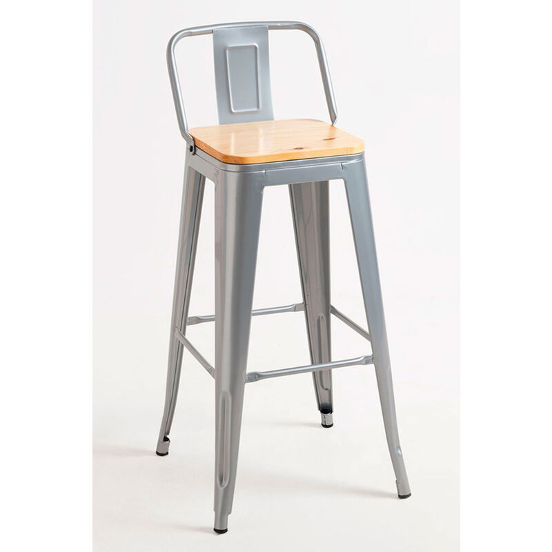

Packs Taburetes Altos - Pack 6 Taburetes Torix Respaldo Madera Natural - Gris metalizado