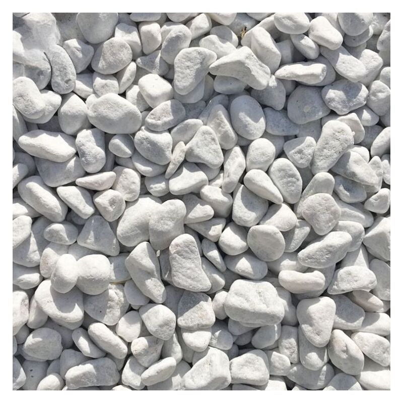 PACK 600kg Galet de Marbre Blanc de Carrare Ø 25/40 mm (24 Sacs x 25kg) - Livraison STANDARD