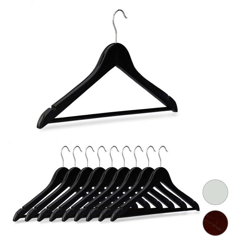 

Pack 70 Perchas Ropa con Gancho Giratorio, Madera, Negro, 44,5 cm de ancho