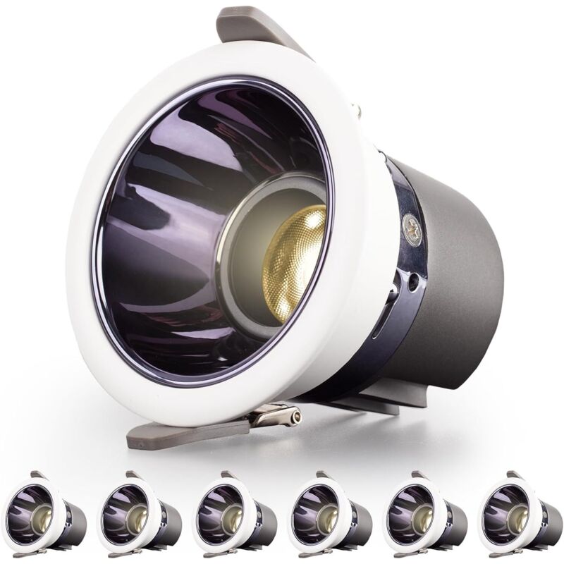 Pack 7W 700LM = 70W Incandescent led Bathroom Spotlight, IP44, Warm White 3000K, ac 220-240V, 70-75mm Cutout, Round Ultra-Slim Recessed Ceiling Light